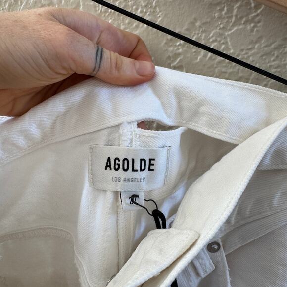 NEW $248 AGOLDE Broken Waistband Jean in Milkshake White | 27 - Picture 10 of 11